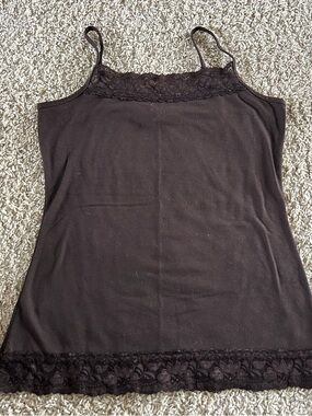 Maurices Brown Lace Trim Camisole Tank